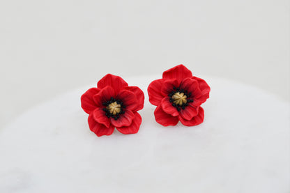 Poppy Earrings studs | Wild poppy