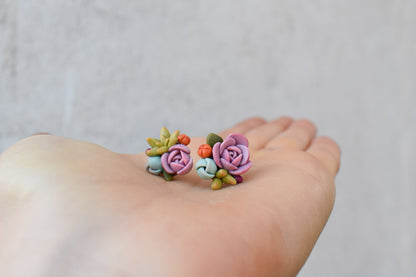 Succulent Earrings | Pink Bloom