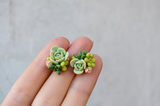 Succulent Earrings | Lime