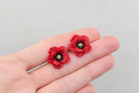 Poppy Earrings studs | Wild poppy