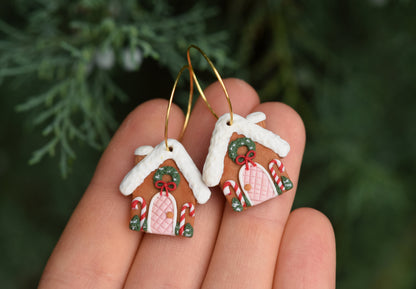 Christmas Earrings | Gingerbread house