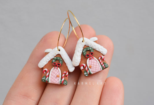 Christmas Earrings | Gingerbread house