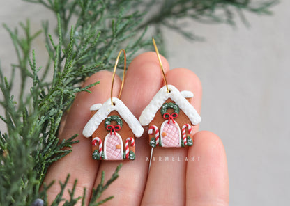 Christmas Earrings | Gingerbread house