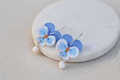 Pansy Hoop Earrings | Crystal