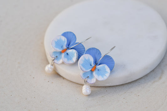 Pansy Hoop Earrings | Crystal