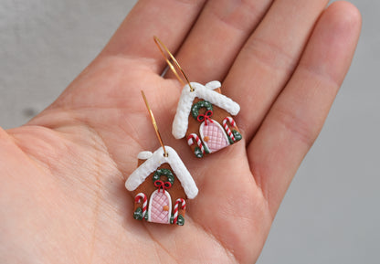 Christmas Earrings | Gingerbread house