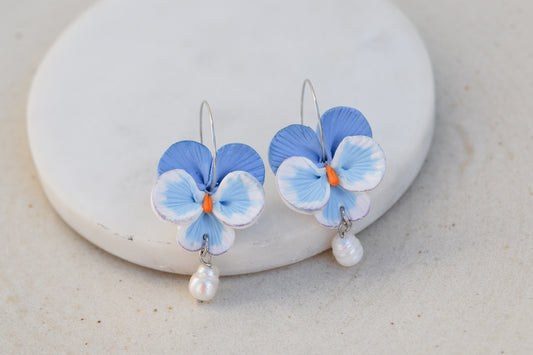 Pansy Hoop Earrings | Crystal
