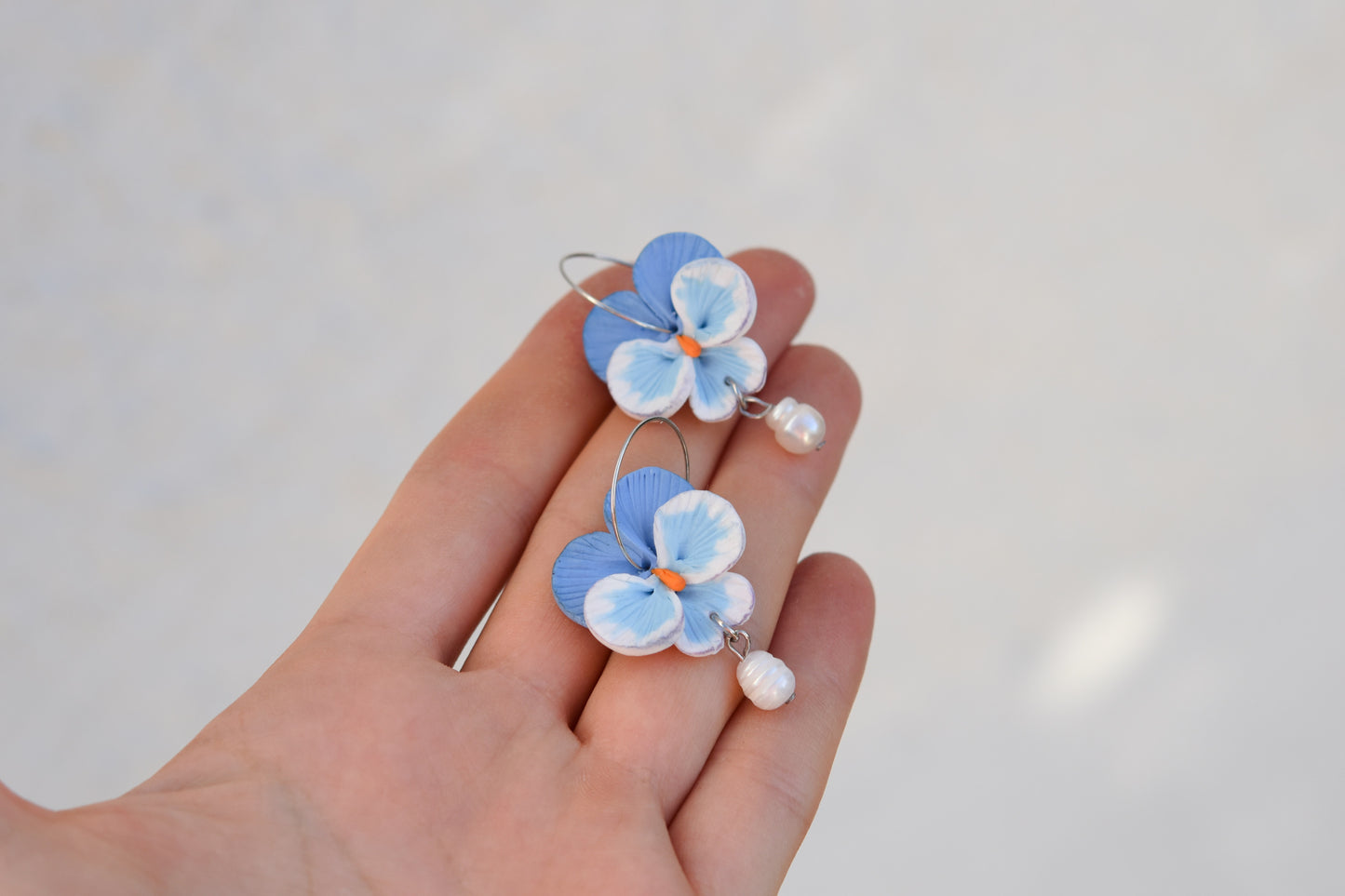 Pansy Hoop Earrings | Crystal