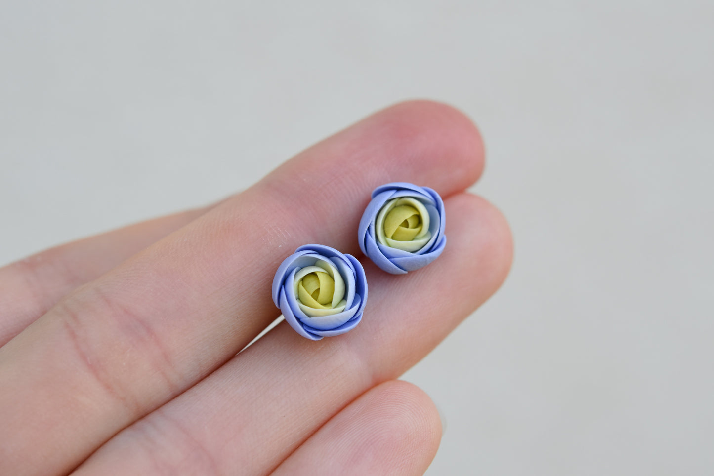Garden Floral Studs | Sky