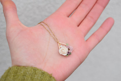 Floral Necklace | Pearl Rose