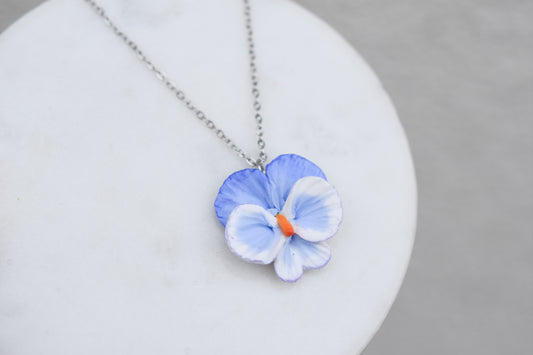 Floral Necklace | Blue Pansy