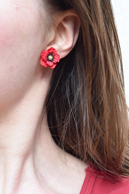 Poppy Earrings studs | Wild poppy