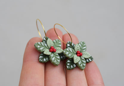 Christmas Earrings | Holly Berry