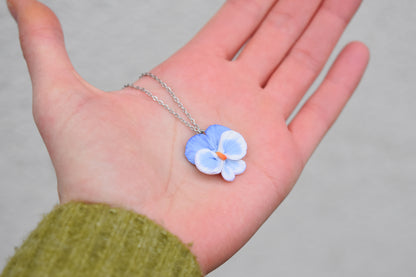 Floral Necklace | Blue Pansy