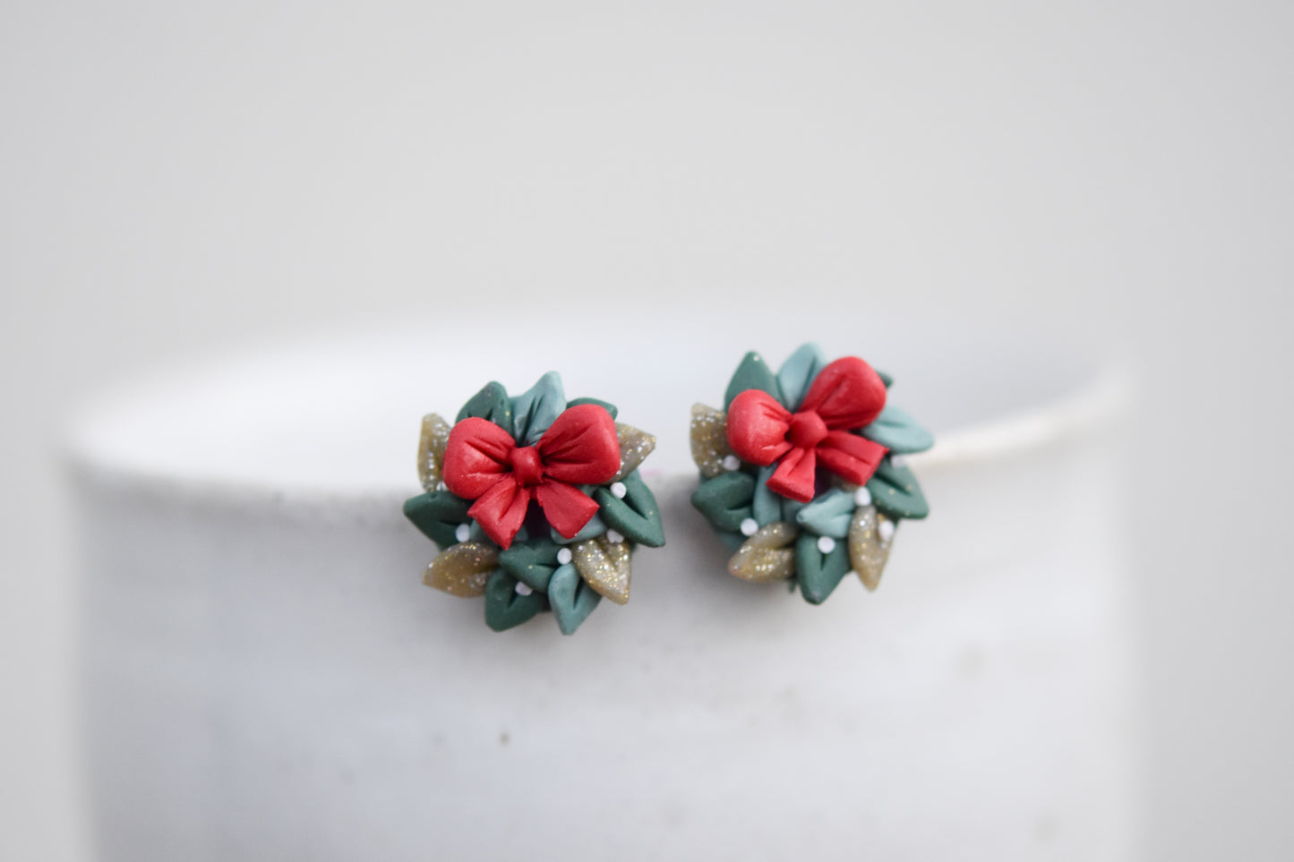 Christmas Earrings | Wreath Studs