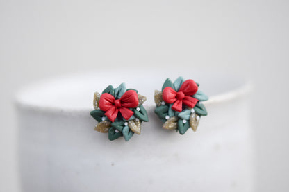 Christmas Earrings | Wreath Studs