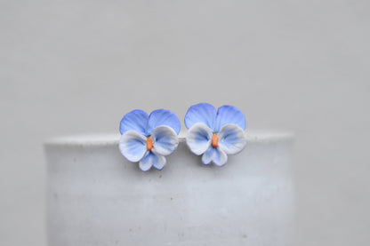 Pansy Stud Earrings | Soft Blue
