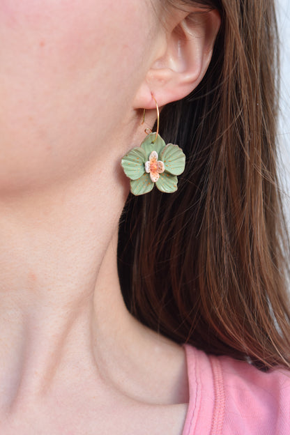 Orchid Hoop Earrings | Deep Forest