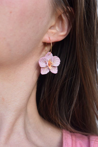 Orchid Hoop Earrings | Fuchsia