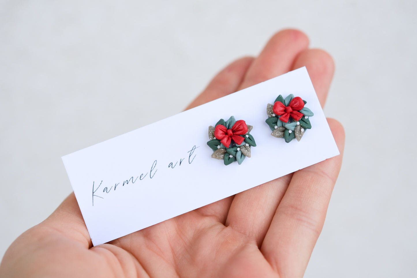 Christmas Earrings | Wreath Studs
