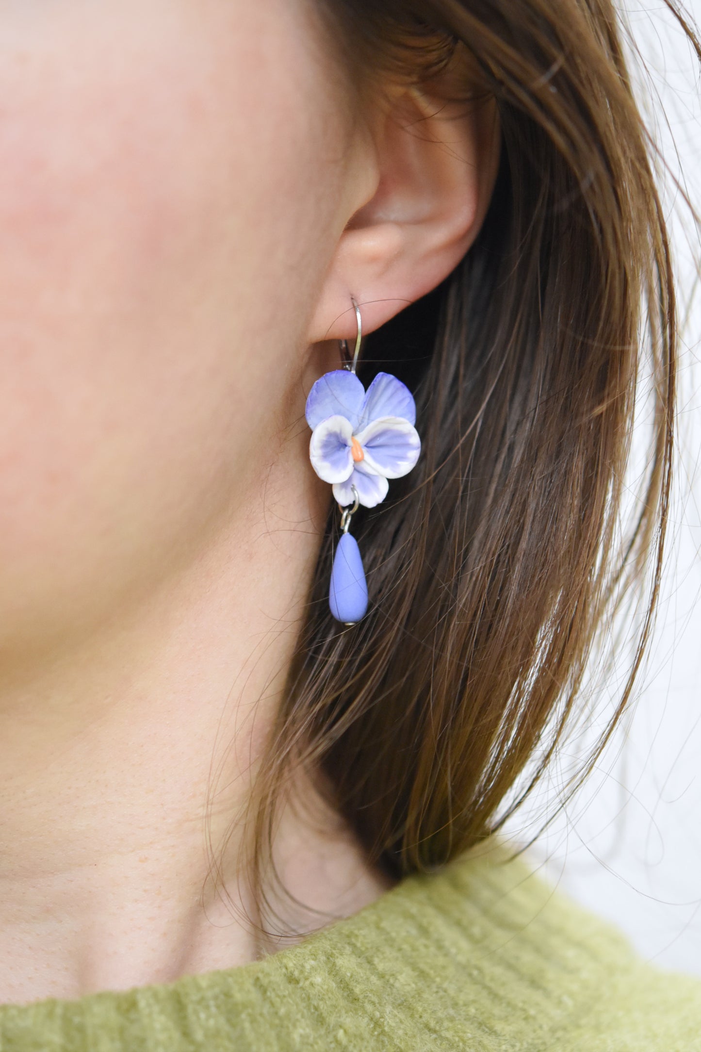 Pansy Earrings | Soft Blue
