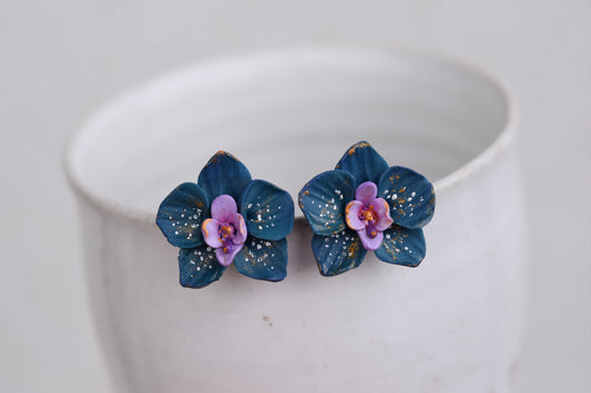 Orchid Earrings | Tropical Night