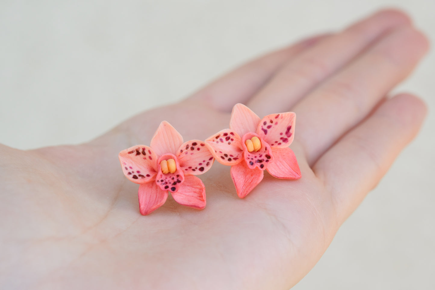 Orchid Earrings | Orange