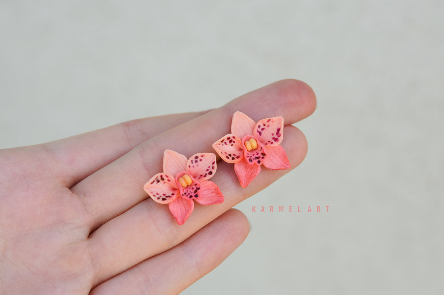 Orchid Earrings | Orange
