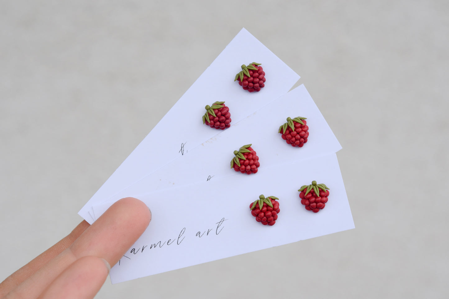 Raspberry Studs Earrings