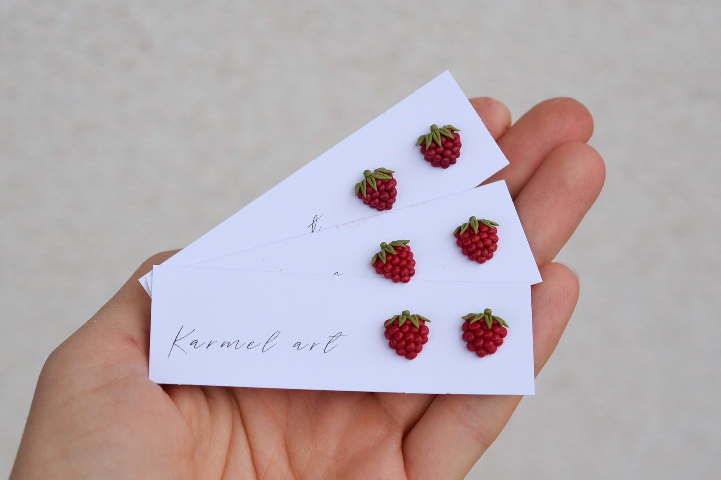 Raspberry Studs Earrings