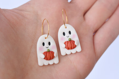Autumn Earrings | Pumpkin Ghosts