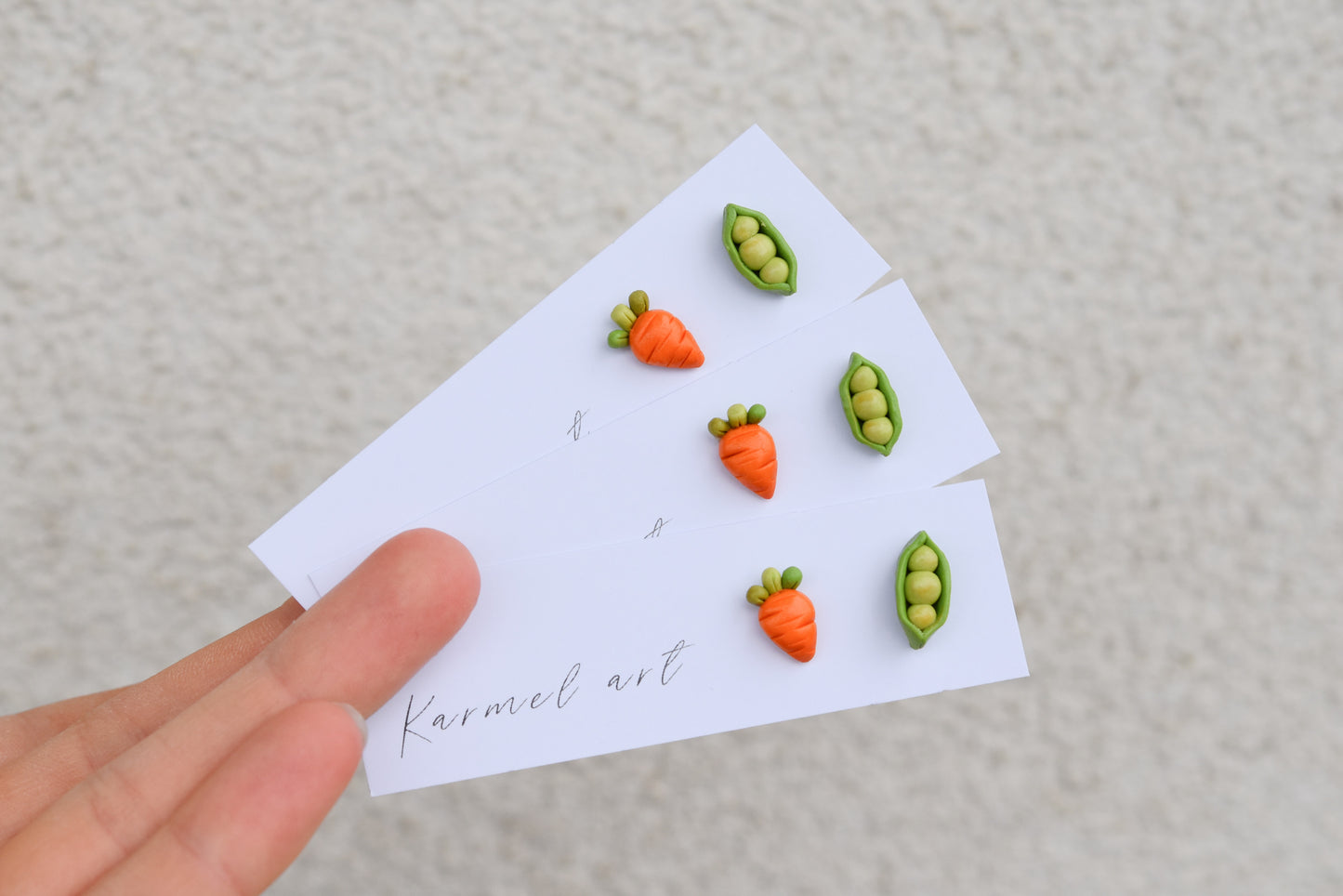 Carrot and Peas Studs Earrings