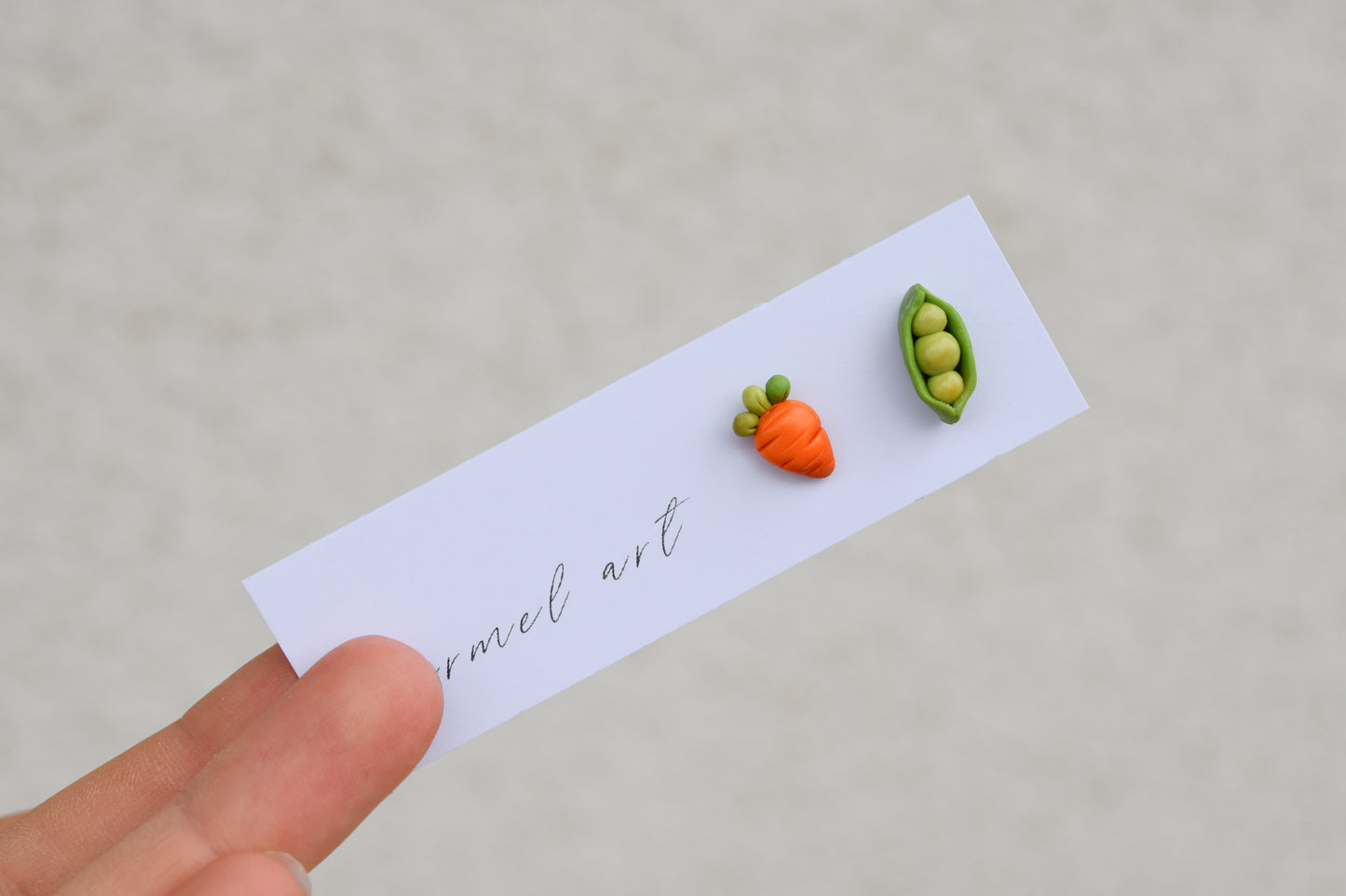 Carrot and Peas Studs Earrings