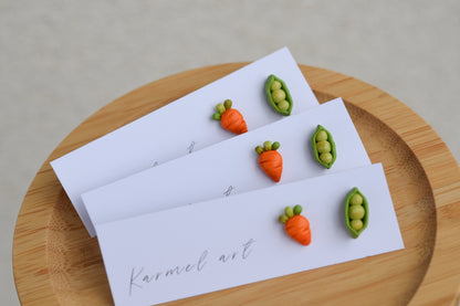 Carrot and Peas Studs Earrings