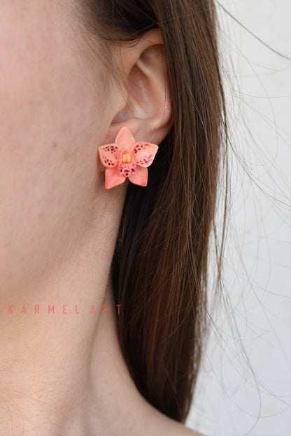 Orchid Earrings | Orange