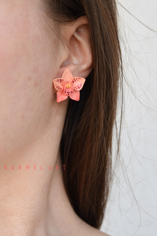 Orchid Earrings | Orange