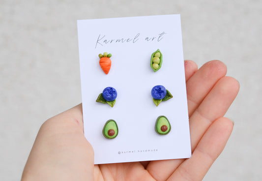 Earrings Stud Set | Fruit & Vegetable