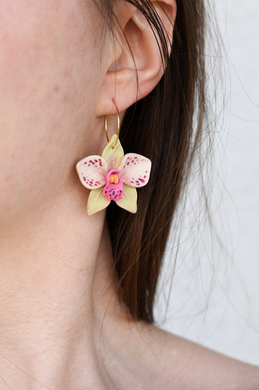 Orchid Hoop Earrings | Tropical