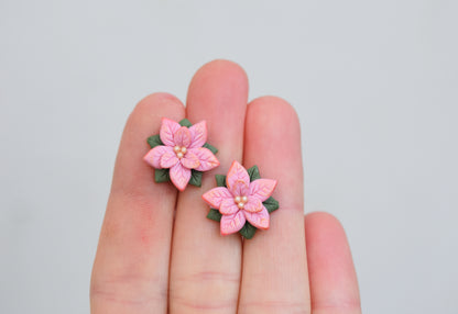 Christmas Earrings | Pink Poinsettia