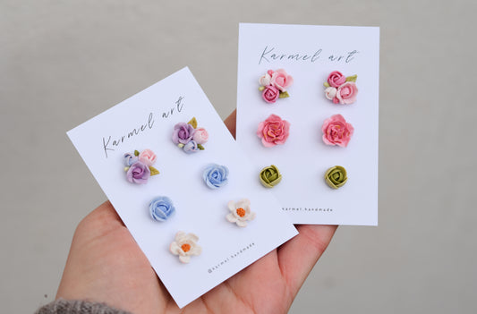 Floral Stud set | Pastel