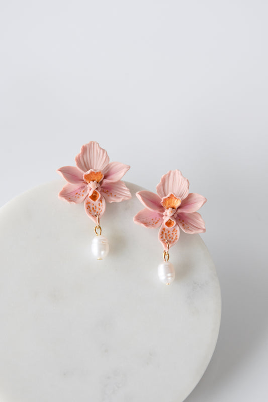 Orchid Stud Earrings | Pastel