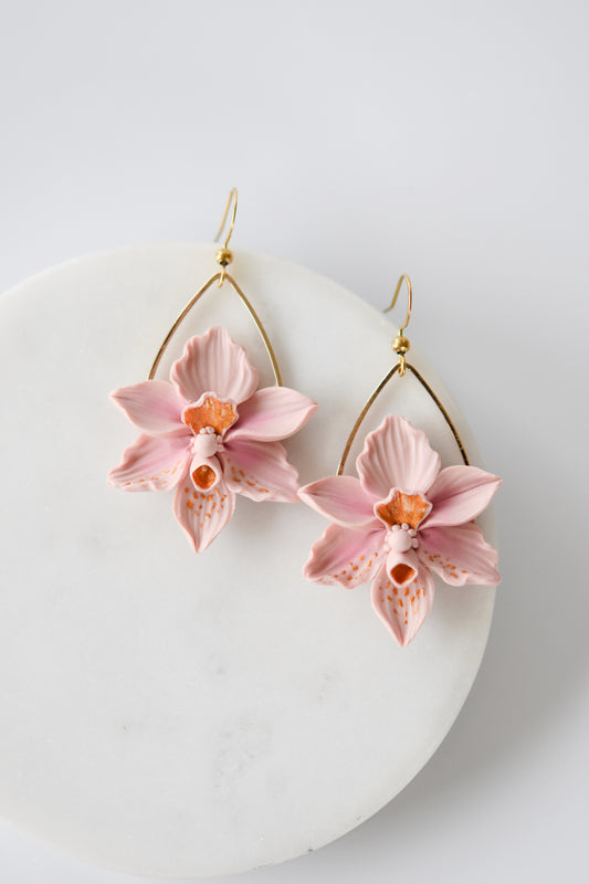 Teardrop Orchid Earrings | Pastel