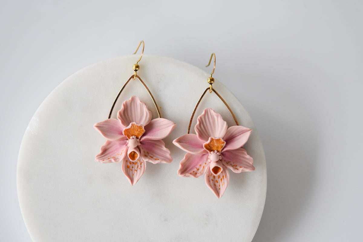 Teardrop Orchid Earrings | Pastel
