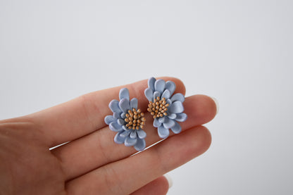 Garden Floral Studs | Pastel Blue
