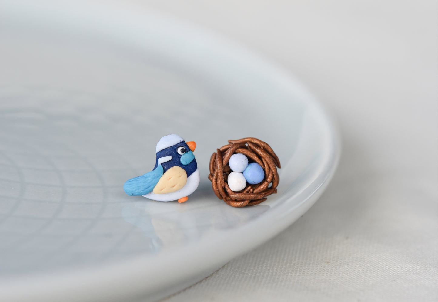 Bird and nest Studs Earrings