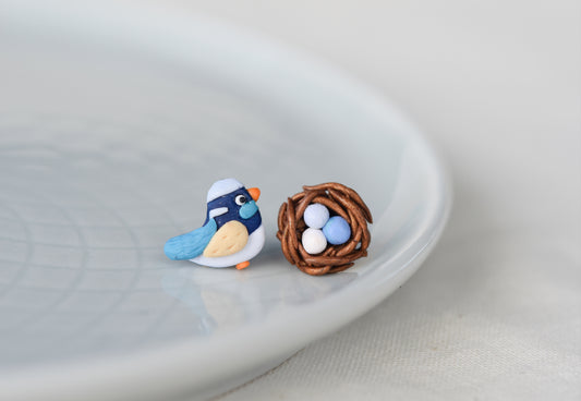 Bird and nest Studs Earrings