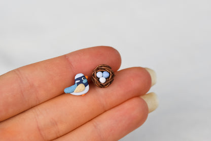 Bird and nest Studs Earrings