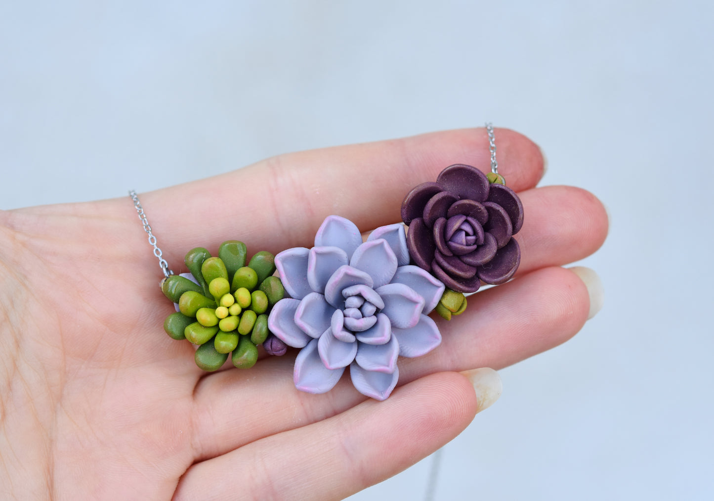 Succulent necklace | Amethyst
