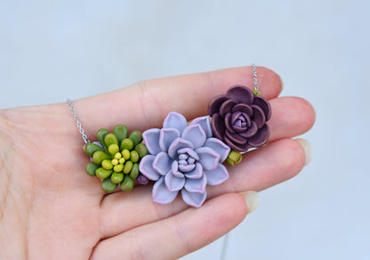 Succulent necklace | Amethyst