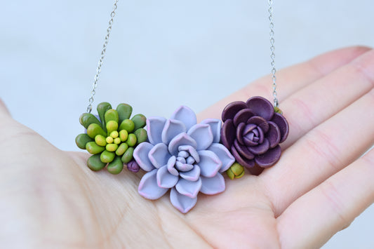 Succulent necklace | Amethyst